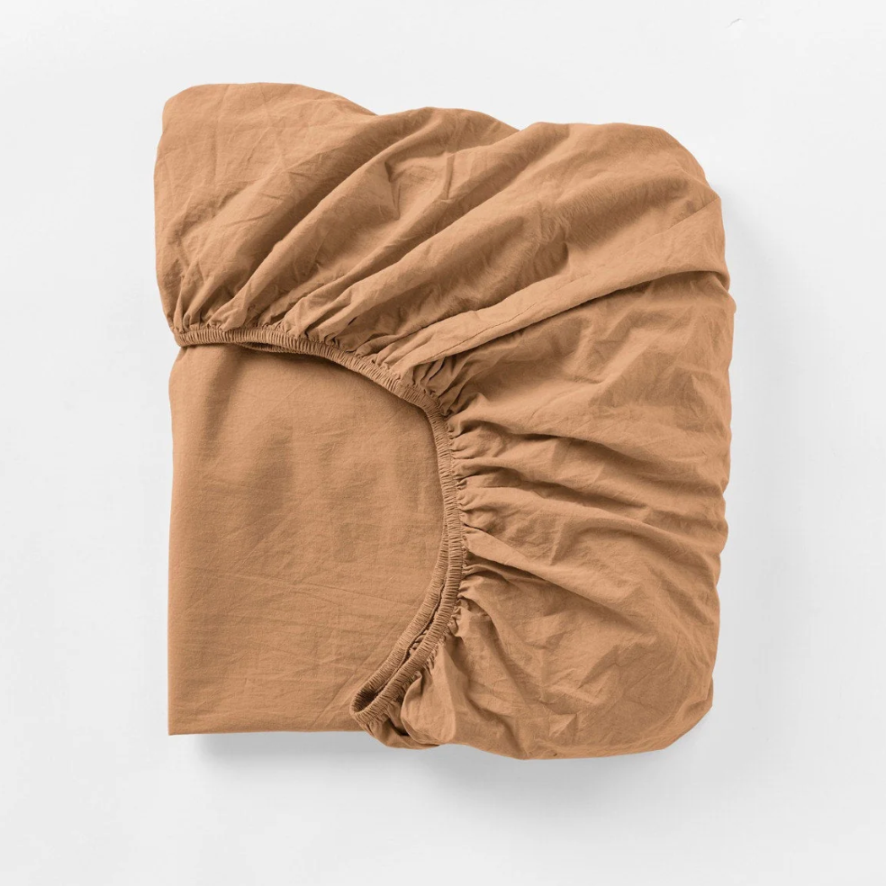 Coyuchi Organic Crinkled Percale Fitted Sheet