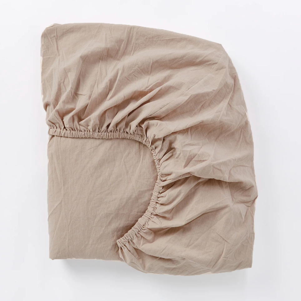 Coyuchi Organic Crinkled Percale Fitted Sheet