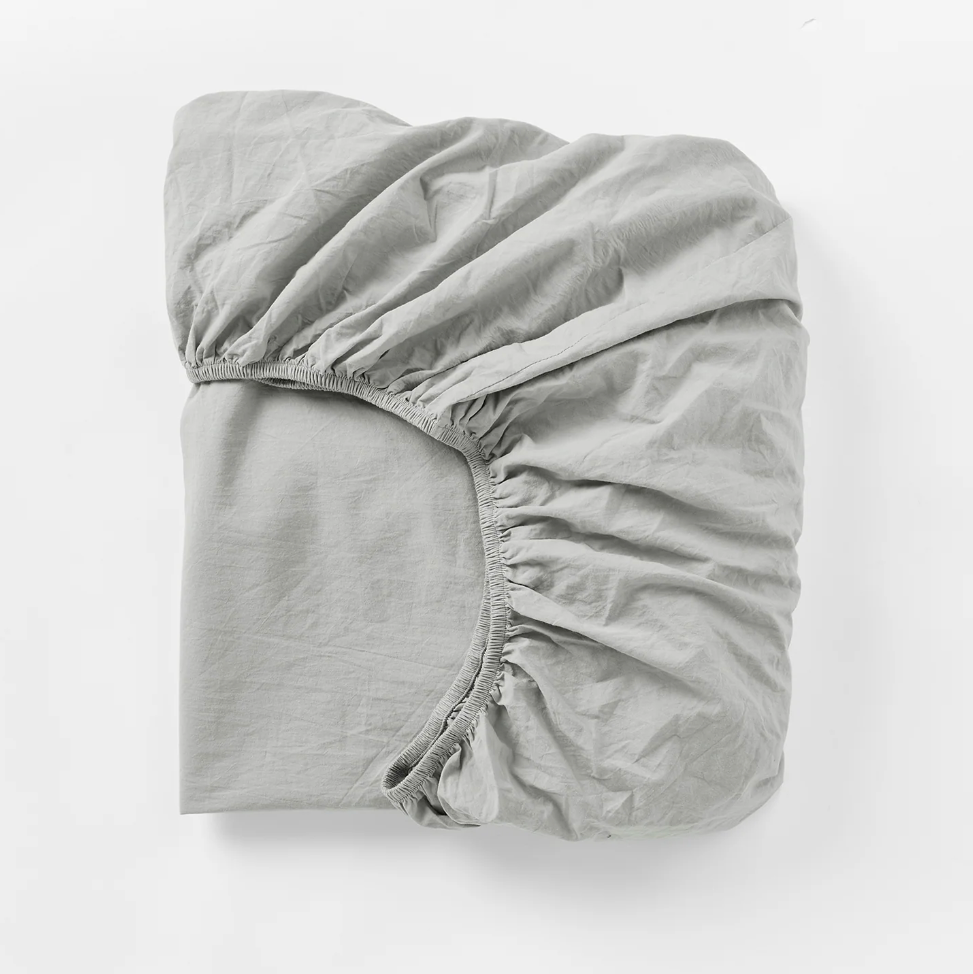 Coyuchi Organic Crinkled Percale Fitted Sheet