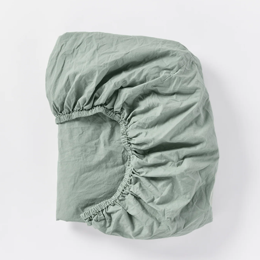 Coyuchi Organic Crinkled Percale Fitted Sheet