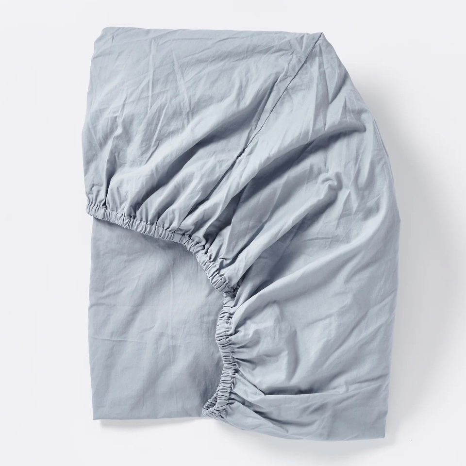 Coyuchi Organic Crinkled Percale Fitted Sheet