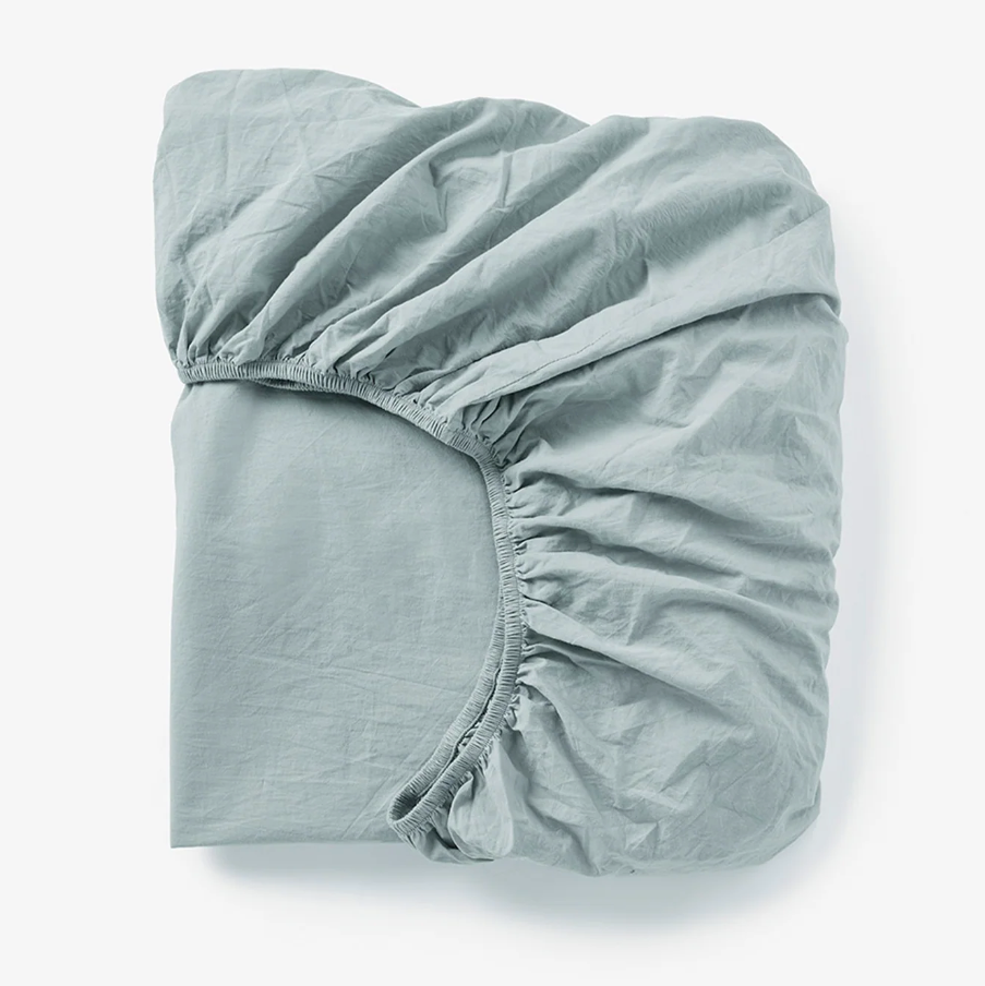 Coyuchi Organic Crinkled Percale Fitted Sheet