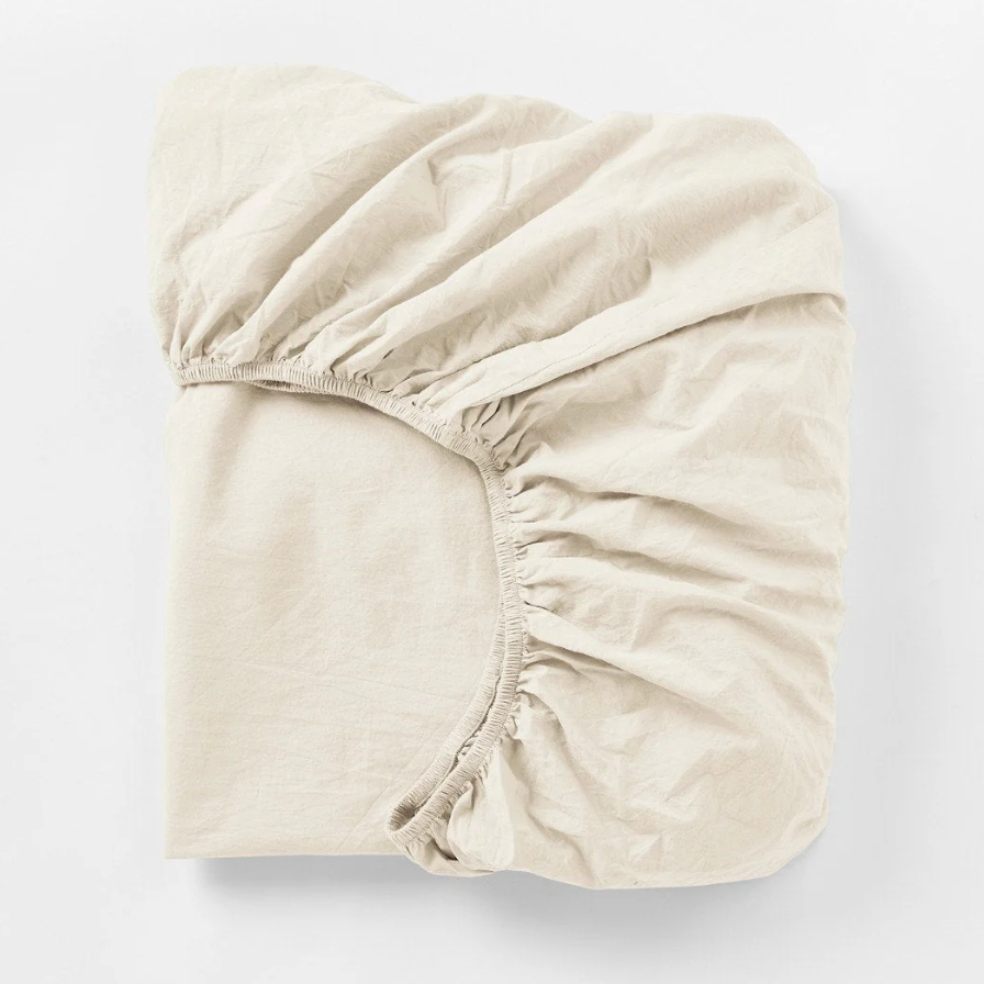 Coyuchi Organic Crinkled Percale Fitted Sheet