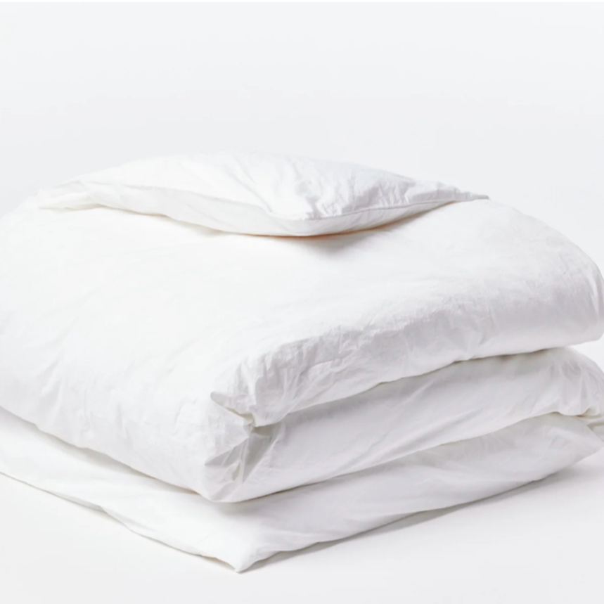 Coyuchi Organic Crinkled Percale Duvet Cover