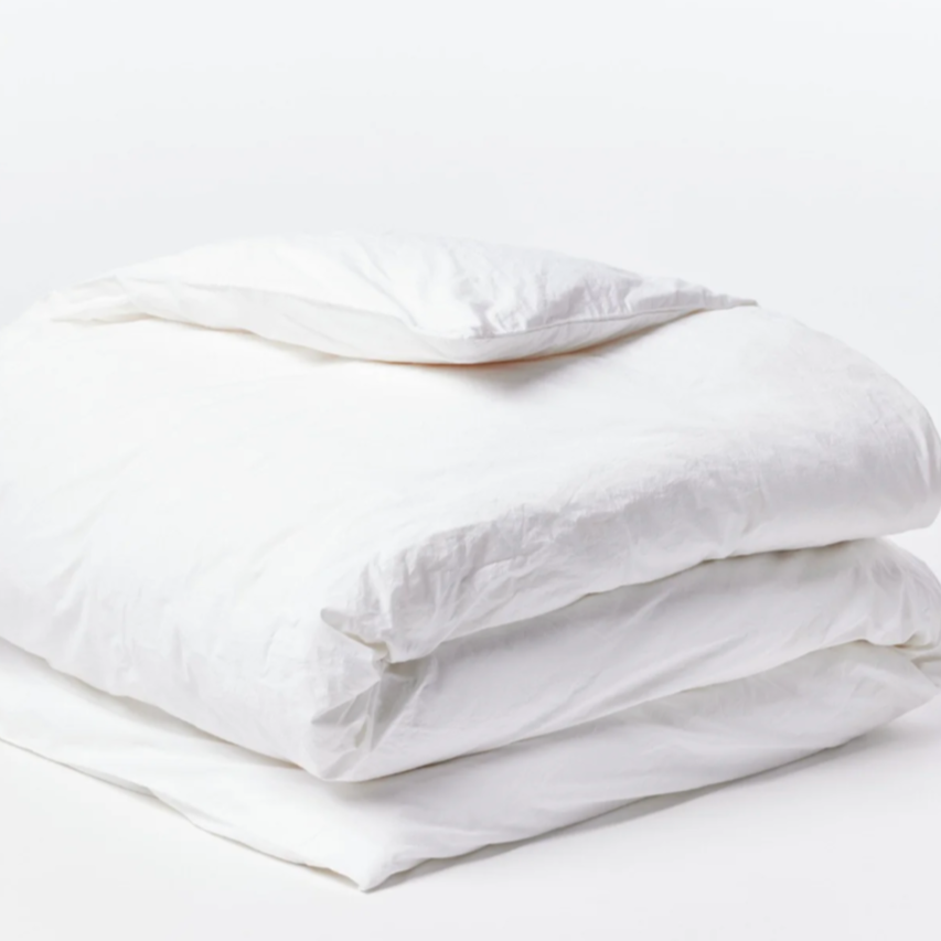 Coyuchi Organic Crinkled Percale Duvet Set