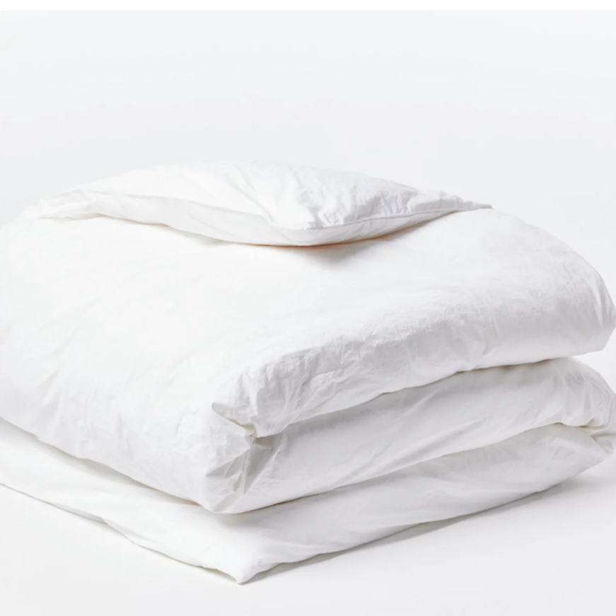 Coyuchi Organic Crinkled Percale Duvet Cover