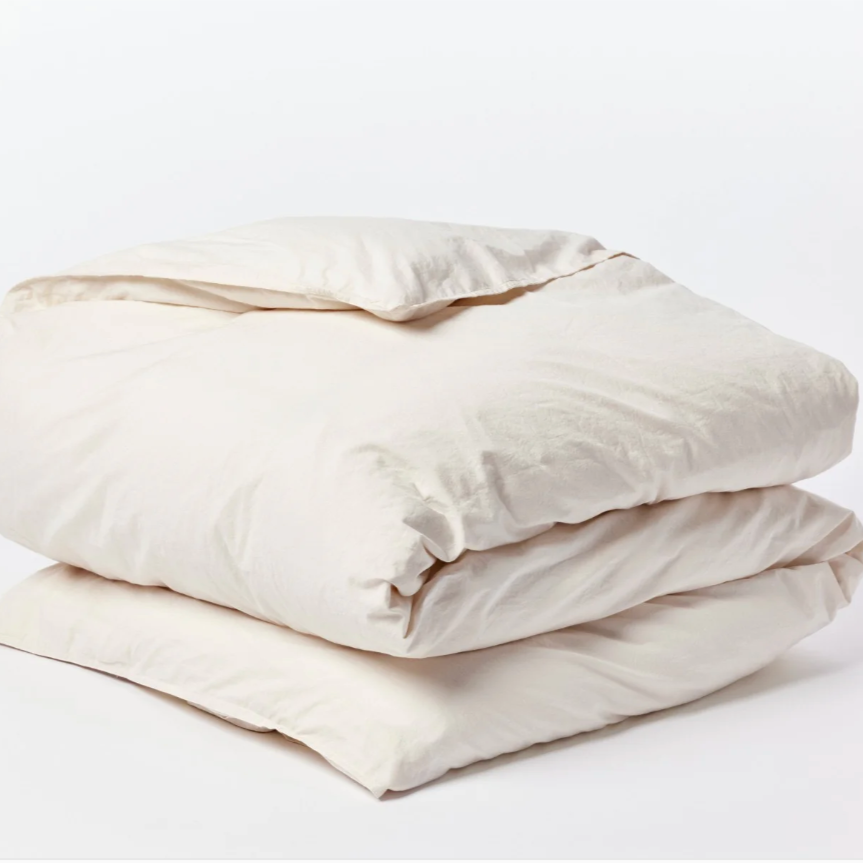 Coyuchi Organic Crinkled Percale Duvet Cover