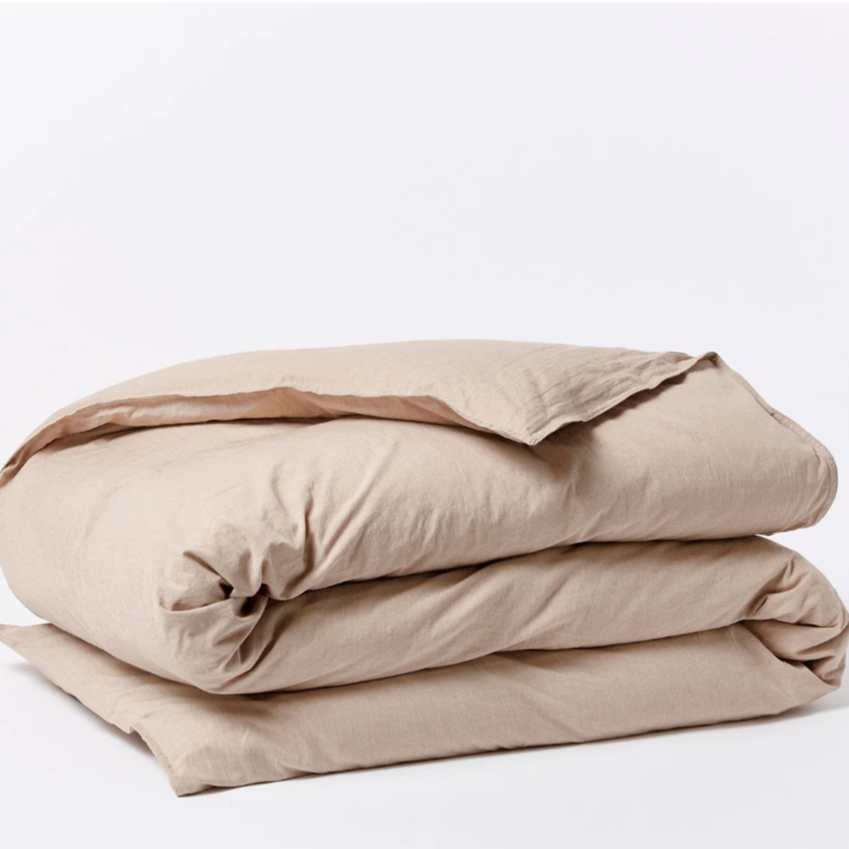 Coyuchi Organic Crinkled Percale Duvet Cover