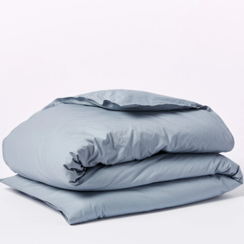 Coyuchi Organic Crinkled Percale Duvet Cover