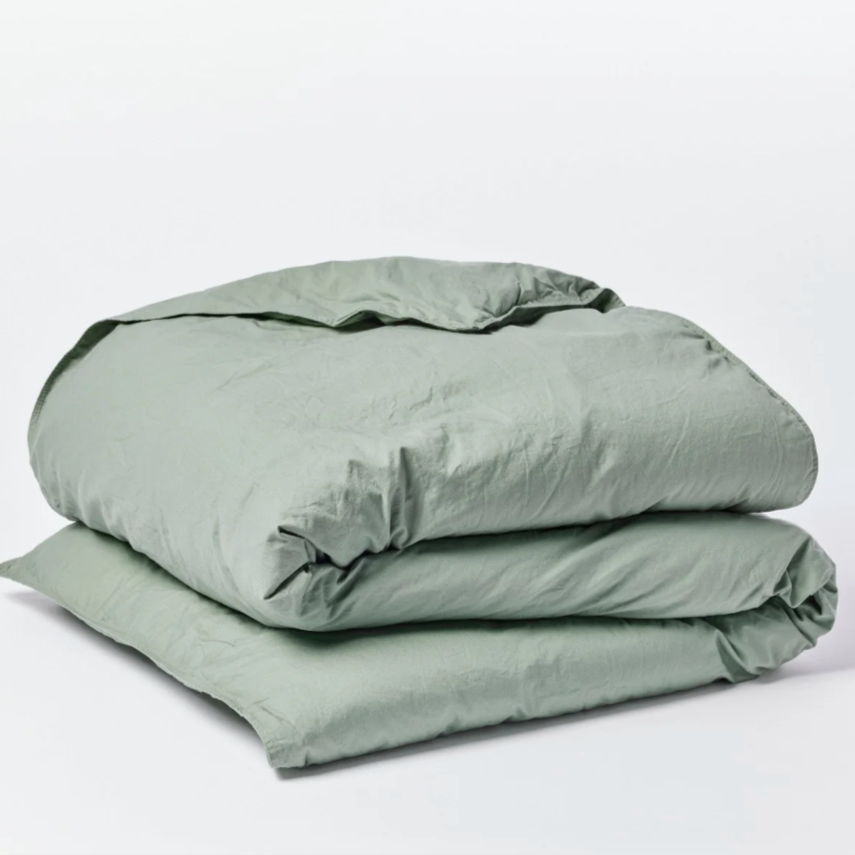 Coyuchi Organic Crinkled Percale Duvet Cover