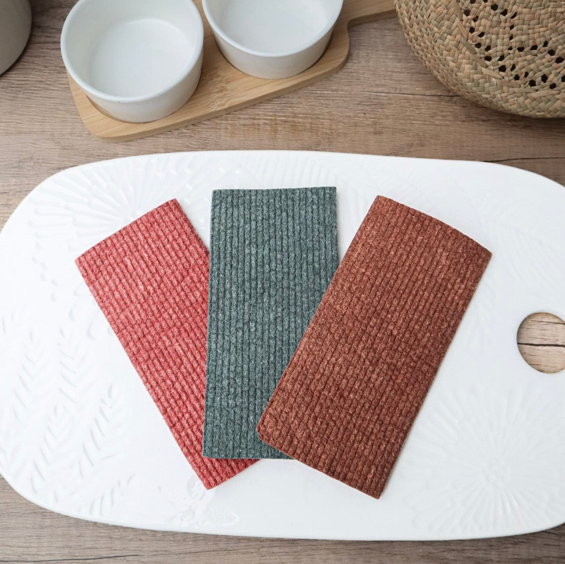 Swedish Sponge Cloth Set - Red/Green