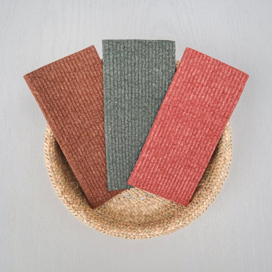 Swedish Sponge Cloth Set - Red/Green