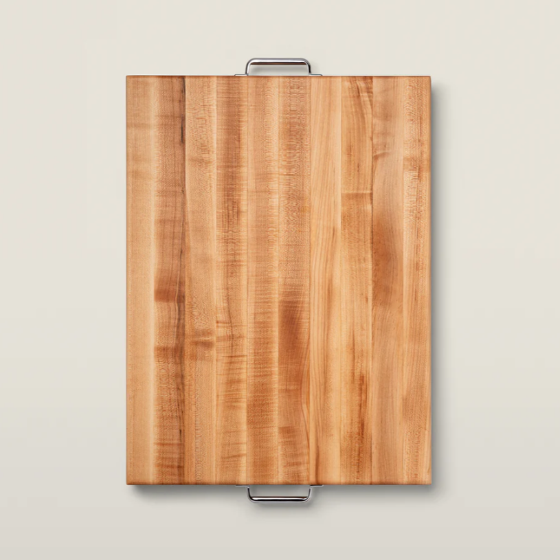 Boos Block RAFR Cutting Board With Juice Groove & Metal Handles 2-1/4" Thick (Handle Boards), Maple
