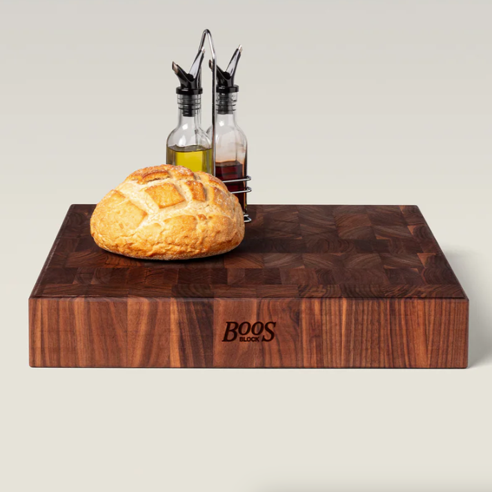 Boos Block  Square Chopping Block, Reversible, End Grain, 3" Thick (CCB Series), Walnut