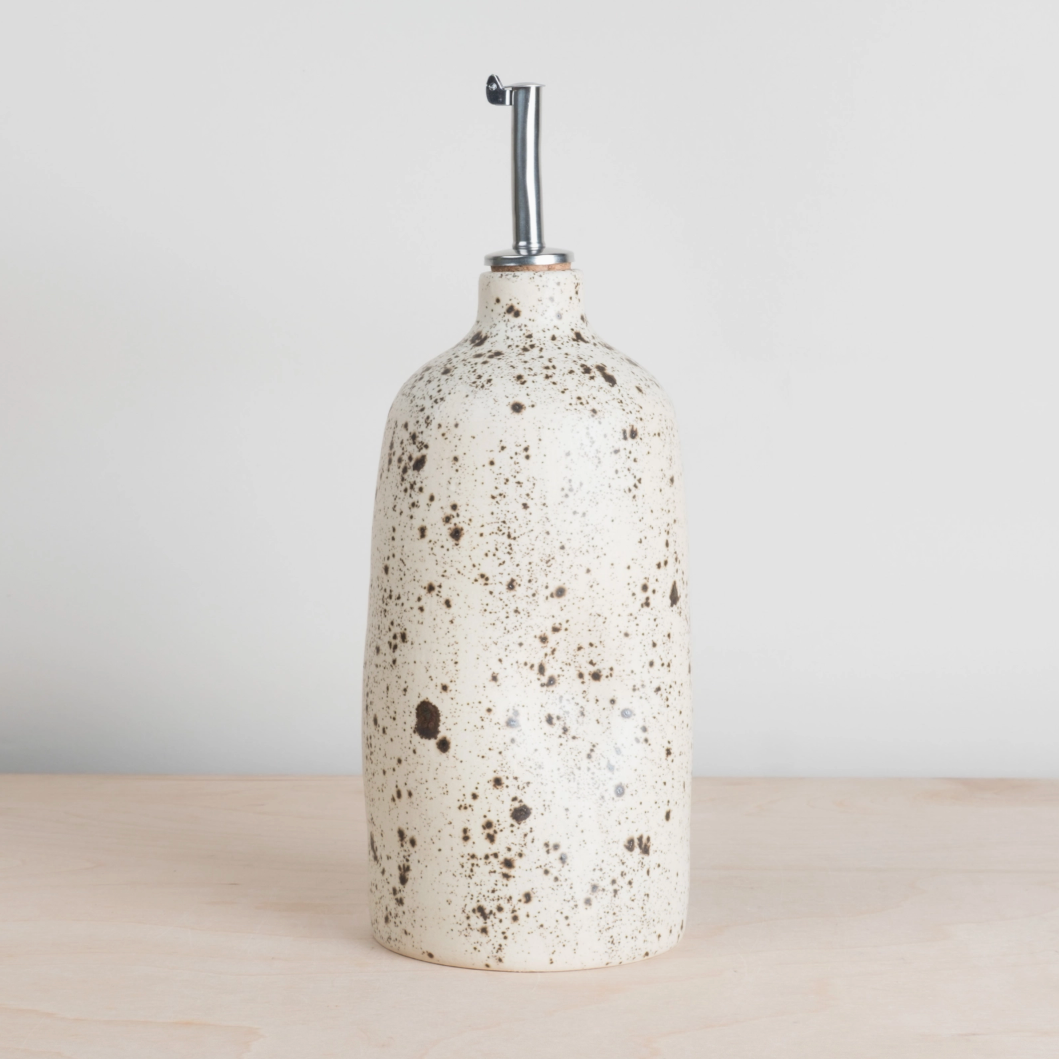 Dimple Oil Cruet -  Eggshell