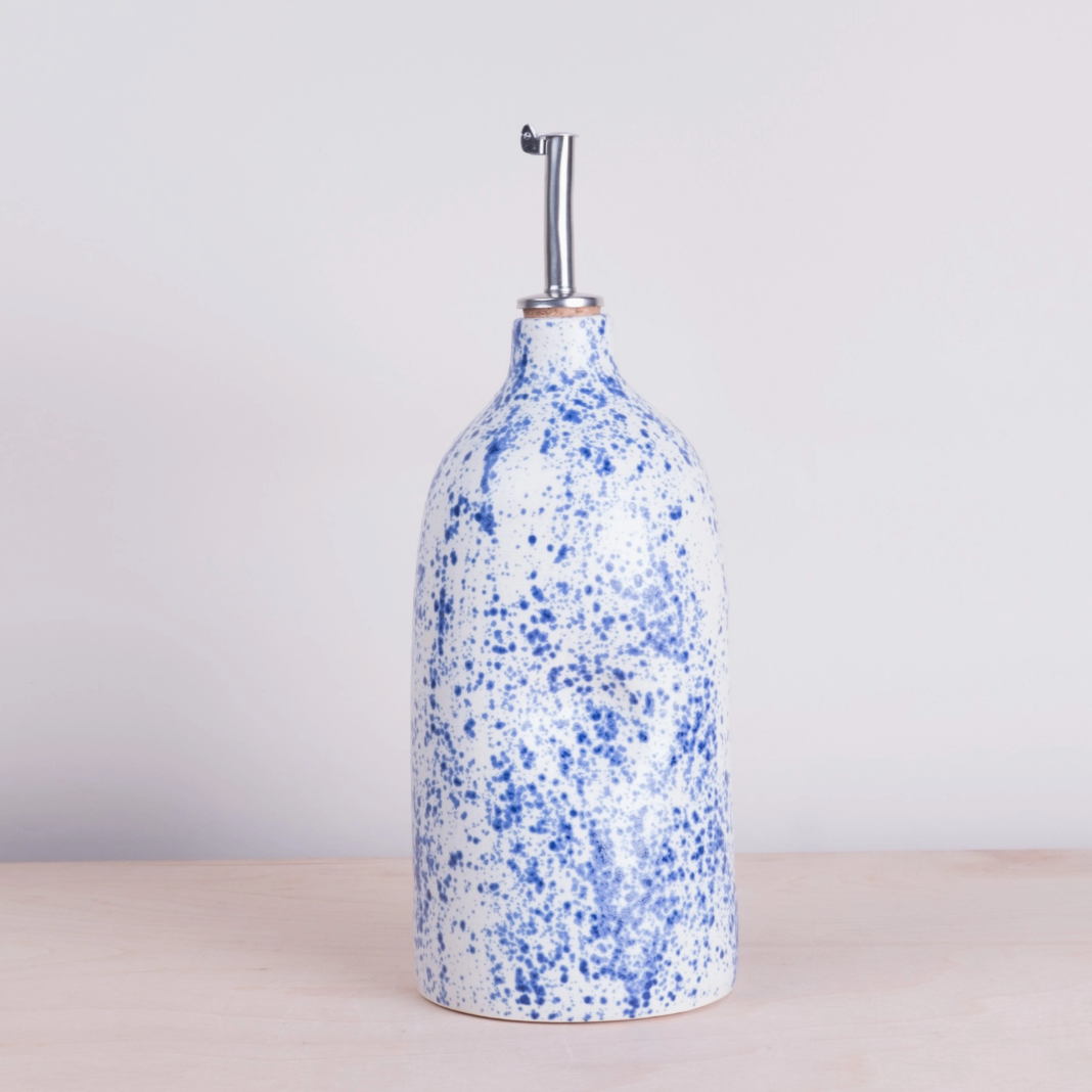 Dimple Oil Cruet - Speckled Blue