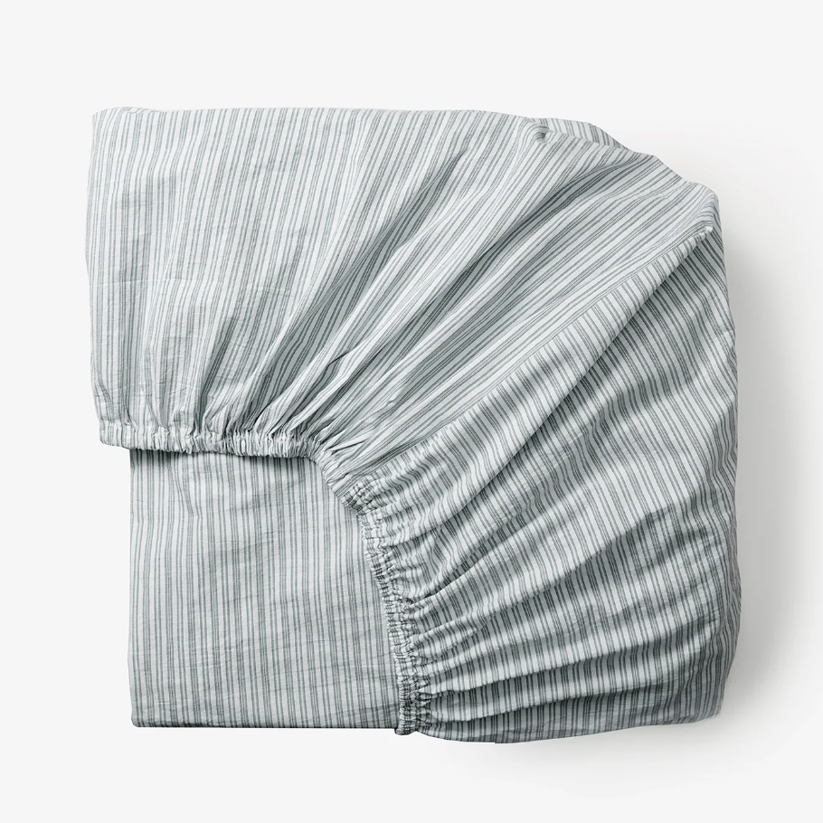 Coyuchi Organic Crinkled Percale Fitted Sheet