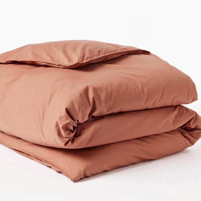 Coyuchi Organic Crinkled Percale Duvet Cover