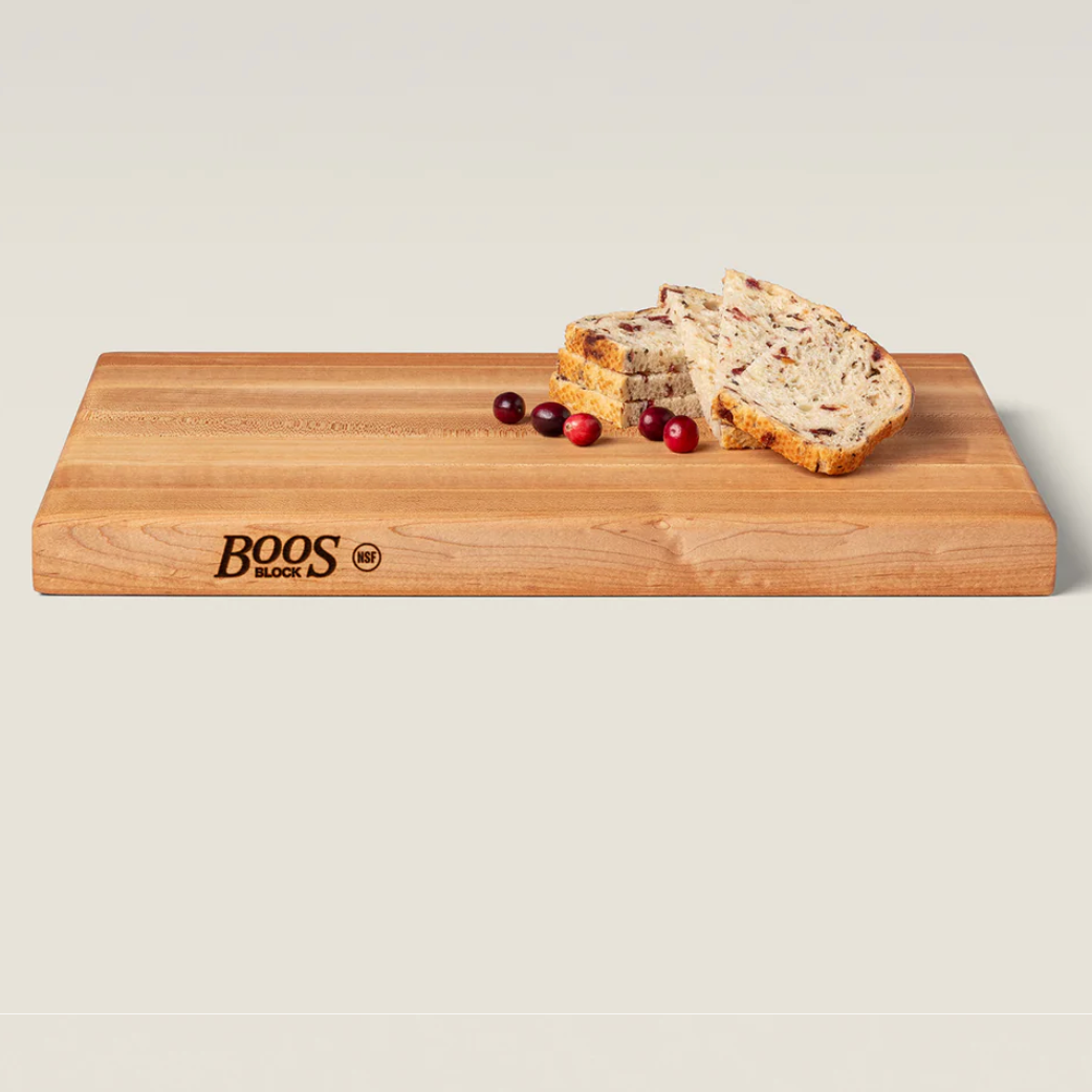 Boos Block R-Board Series Large Reversible Wood Cutting Board, 1.5-Inch Thickness, 18" x 12" x 1 1/2", Maple