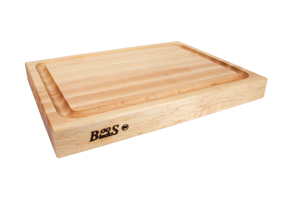 Boos Block RA-Board Series Reversible Wood Deluxe Barbecue Cutting Board, 2.25 -Inch Thickness, 20"x15"x2-1/4", Maple