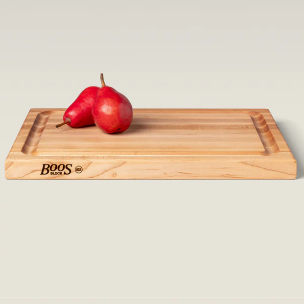 Boos Block CB Series Reversible Cutting Board with Sloped Juice Groove, 1-1/2" Thickness, Maple