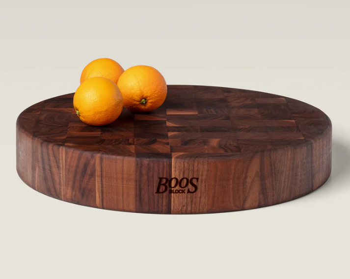Boos Block  Round Chopping Block, Reversible, End Grain, 3" Thick (CCB Series), Walnut