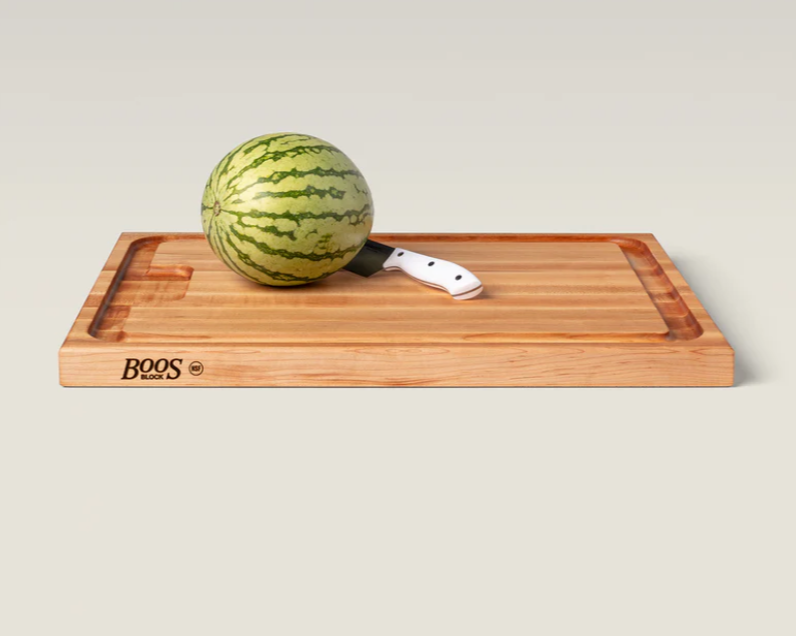 Boos Block AUJUS Series AuJus Cutting Board with Sloped Juice Groove Reversible, 1-1/2" Thickness, Maple