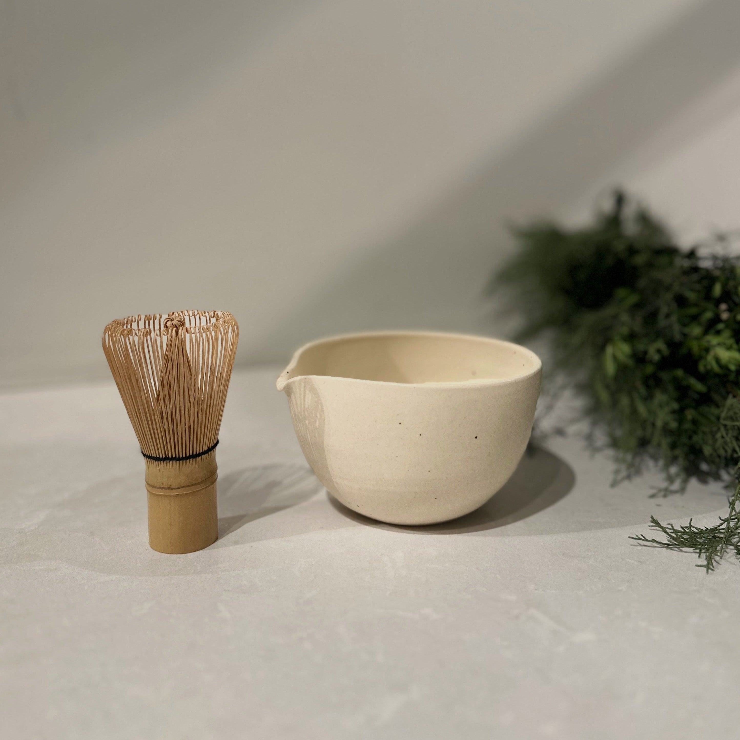 Elizabeth Handmade Ceramic Matcha Bowl | Beige