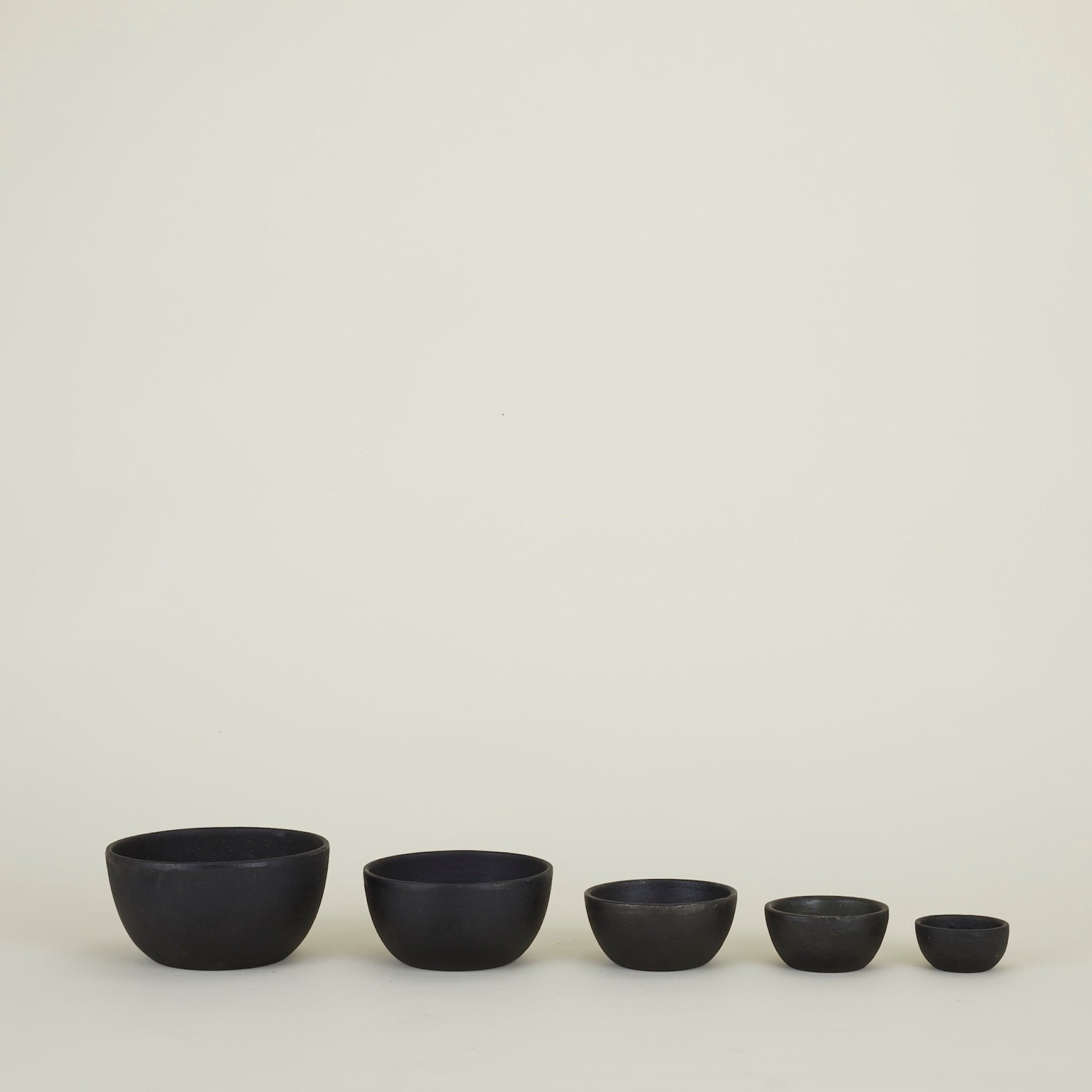 Simple Cast Iron Bowls - Set of 5