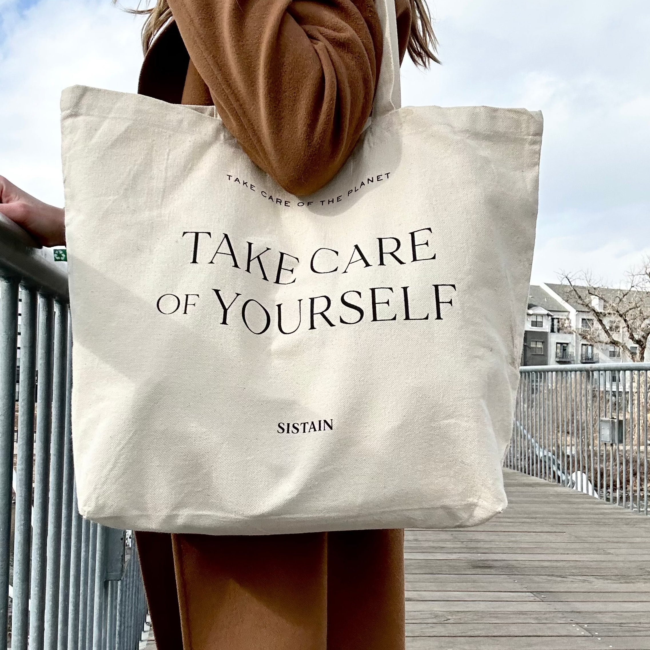 Take Care of Yourself / Take Care of the Planet Large Tote